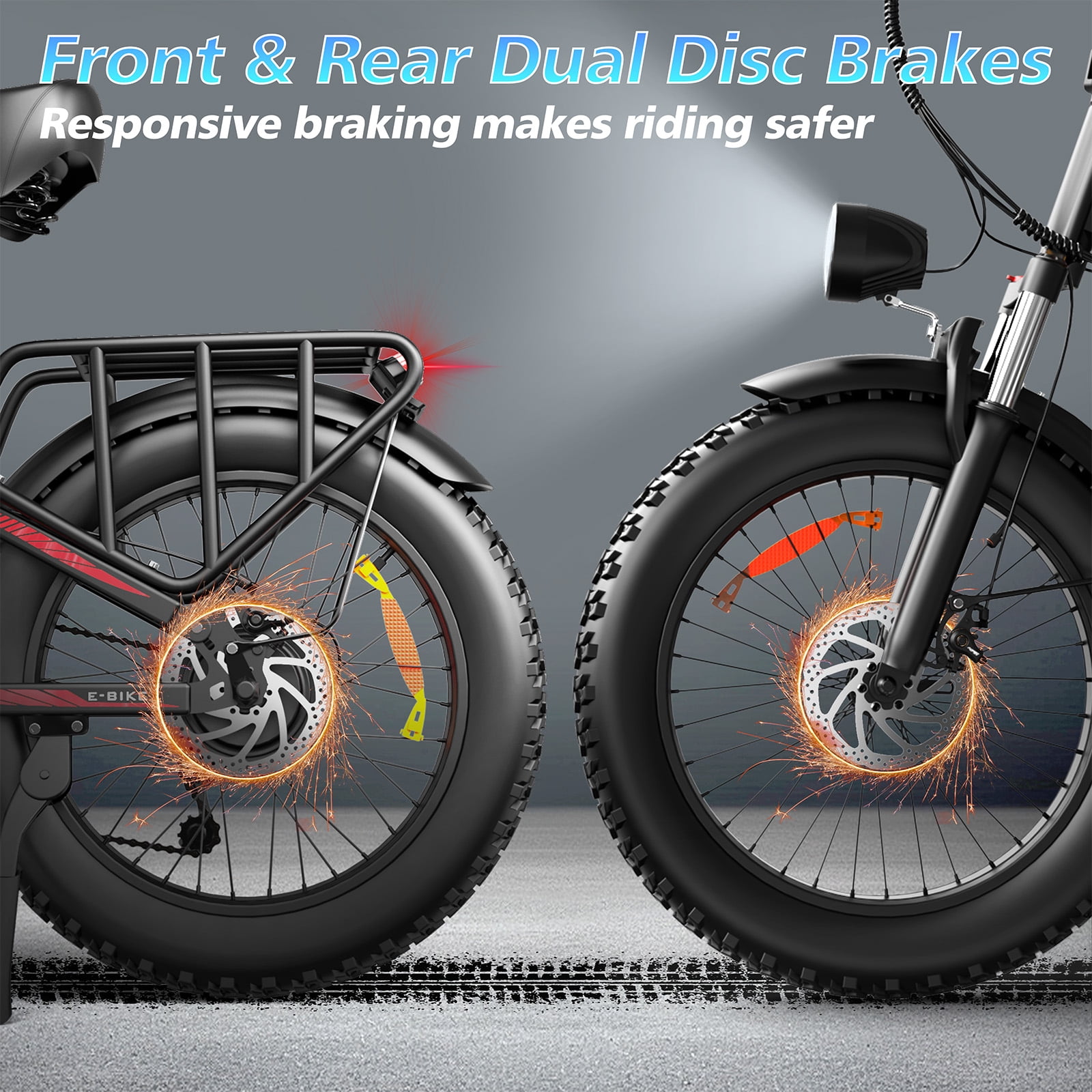 GugoIs 1500W Peak Electric Bike, 20" x 4.0 Fat Tire Electric Mountain Bike, 48V 20Ah Battery Folding Ebike with Rear Rack, 7 Speed E-Bicycle, Lockable Suspension Fork, off-road UL2849