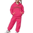 thumbnail image 6 of Little Girls Outfits Girl Sets Child Toddler Boys Girls Long Sleeve Solid Warm Hoodie Pullover Tops Pants Kids Outfits Sweat Suit, 6 of 7