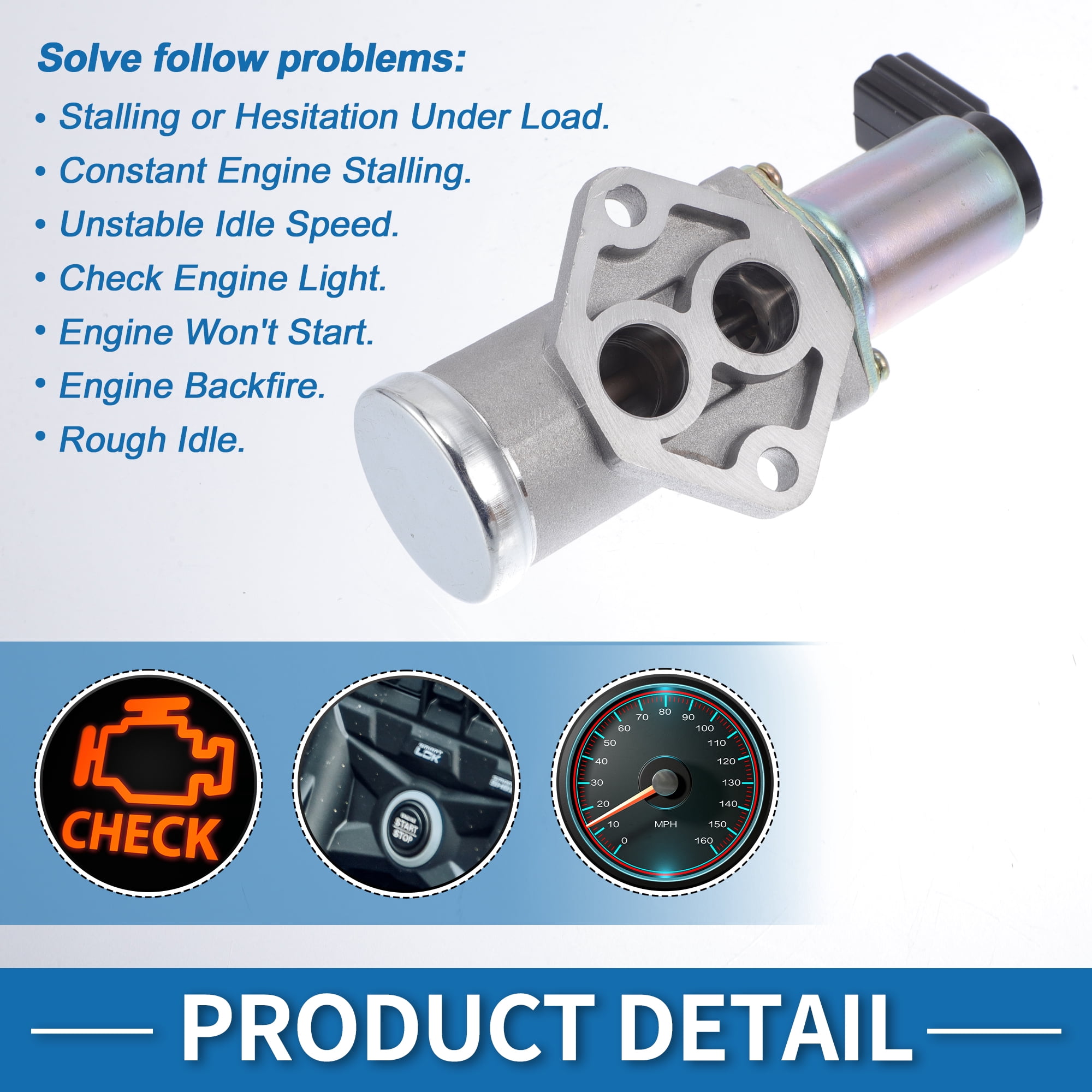 Unique Bargains Car Idle Air Control Valve for Ford F-150 1986-1993 Replace No.17119297 IACV Idle Motor Idle Air Control Valve for Stable Engine Operation