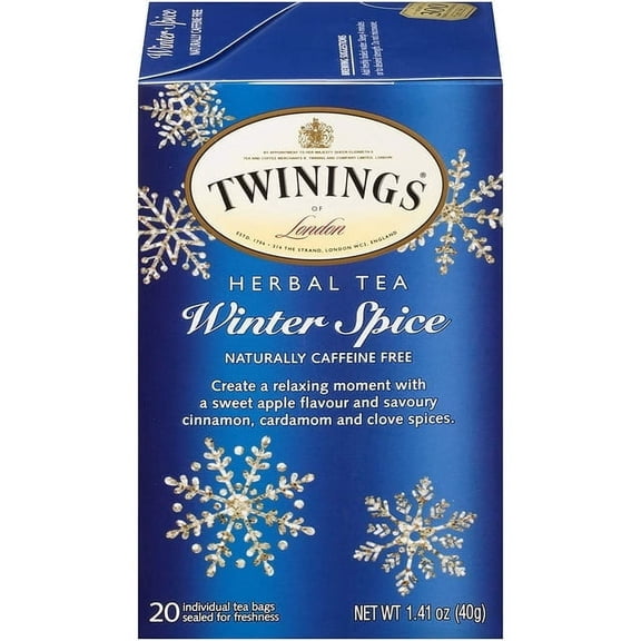Twinings, Herbal Tea, Winter Spice, Caffeine Free, 20 Tea Bags, 1.41 oz Pack of 2