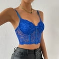 thumbnail image 6 of Olyvenn Summer Womens Sling Shapewear Crop Top Sales Backless Lace Perspective Shirts Trendy Halter Cami Seamless Body Shaper Slimming Cami Bodysuit Sport Sleeveless Corset Tube Bra Tanks Blue 2, 6 of 7