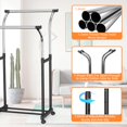 Nefoso Double Rails Clothing Garment Rack,Portable Adjustable Clothes