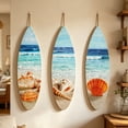 thumbnail image 6 of Surpdew 3 Pcs Ocean Beach Surfboard Wall Decor for Bedroom 11.8 x 3.35 Inches Coastal Hawaiian Wooden Hanging Sign Seashell Starfish Conch Blue Beachy Nautical Room Decoration Gift for Summer Holiday, 6 of 6
