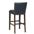 thumbnail image 4 of Tiffanie Navy Faux Leather and Espresso Finish Bar Stool, 4 of 6