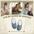 thumbnail image 7 of Lsque Cozy Knitted Blue Chevron Pattern Womens Comfort Cotton on Scuff With Memory Foam and Anti-skid Sole Slipper-46/47, 7 of 7