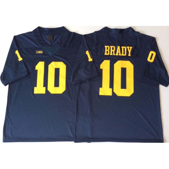 Mens Michigan Wolverines Blue #10 Brady College Football Jersey