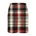 thumbnail image 4 of ZCFZJW Men's Gingham Bermuda Shorts Lightweight Summer Quick Dry Plaid Beach Swim Trunks Big and Tall Casual Drawstring Elastic Waist Workout Short Pants with Pockets Red L, 4 of 5