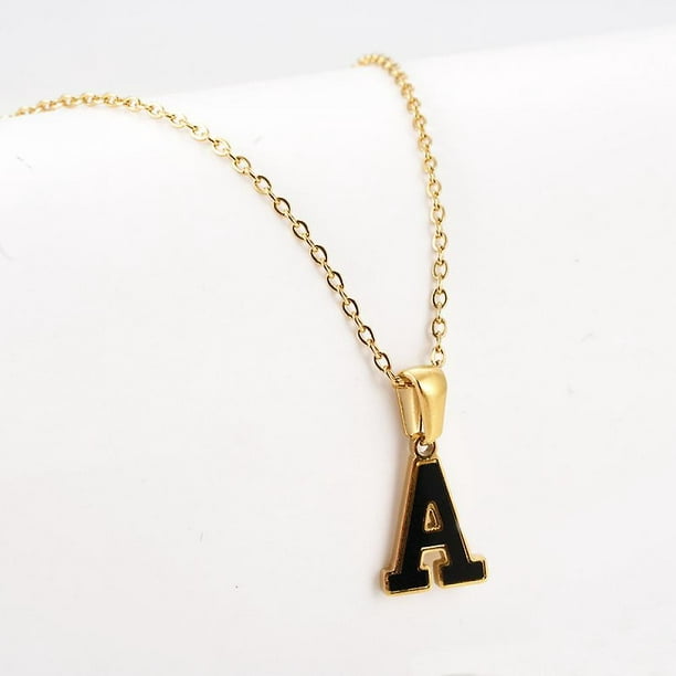 Letter A Inline Initial Necklace in Sterling Silver