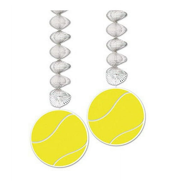Beistle Club Pack of 24 Tennis Ball Danglers Hanging Party Decorations 30"