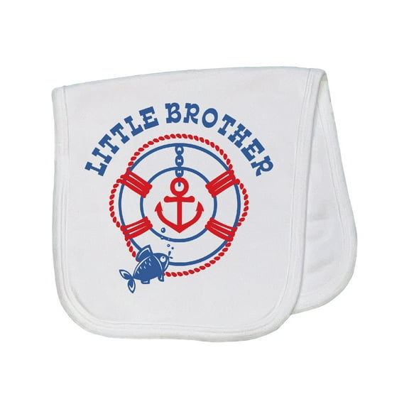 Inktastic Nautical Little Brother Baby Burp Cloth
