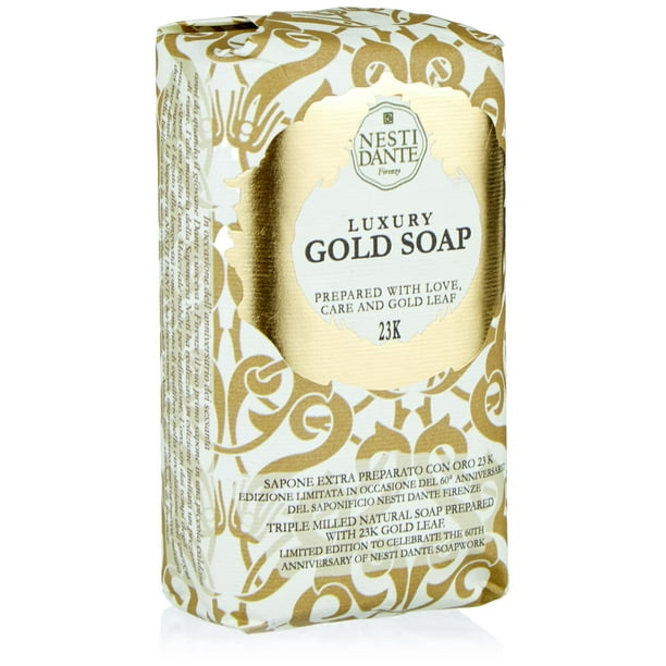 Jabón de lujo Nesti Dante 60.º aniversario con pan de oro (edición limitada), 8.8 oz (247 ml)