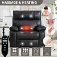 thumbnail image 6 of Black Leatheraire Power Lift Recliner Chair with Heat Massage, Dual Motor Infinite Position Reclining, 350 lbs Capacity Heavy Duty Electric Recliner for Living Room, Black, 6 of 11