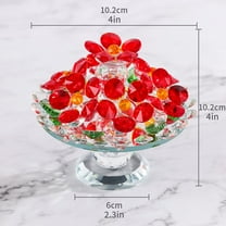 Red Flower Crystal Figurine with Vase,Glass Flowers Ornament Gifts for Wife Women, Crystal Flower Home Table Decor for Anniversary Mother's Day Wedding