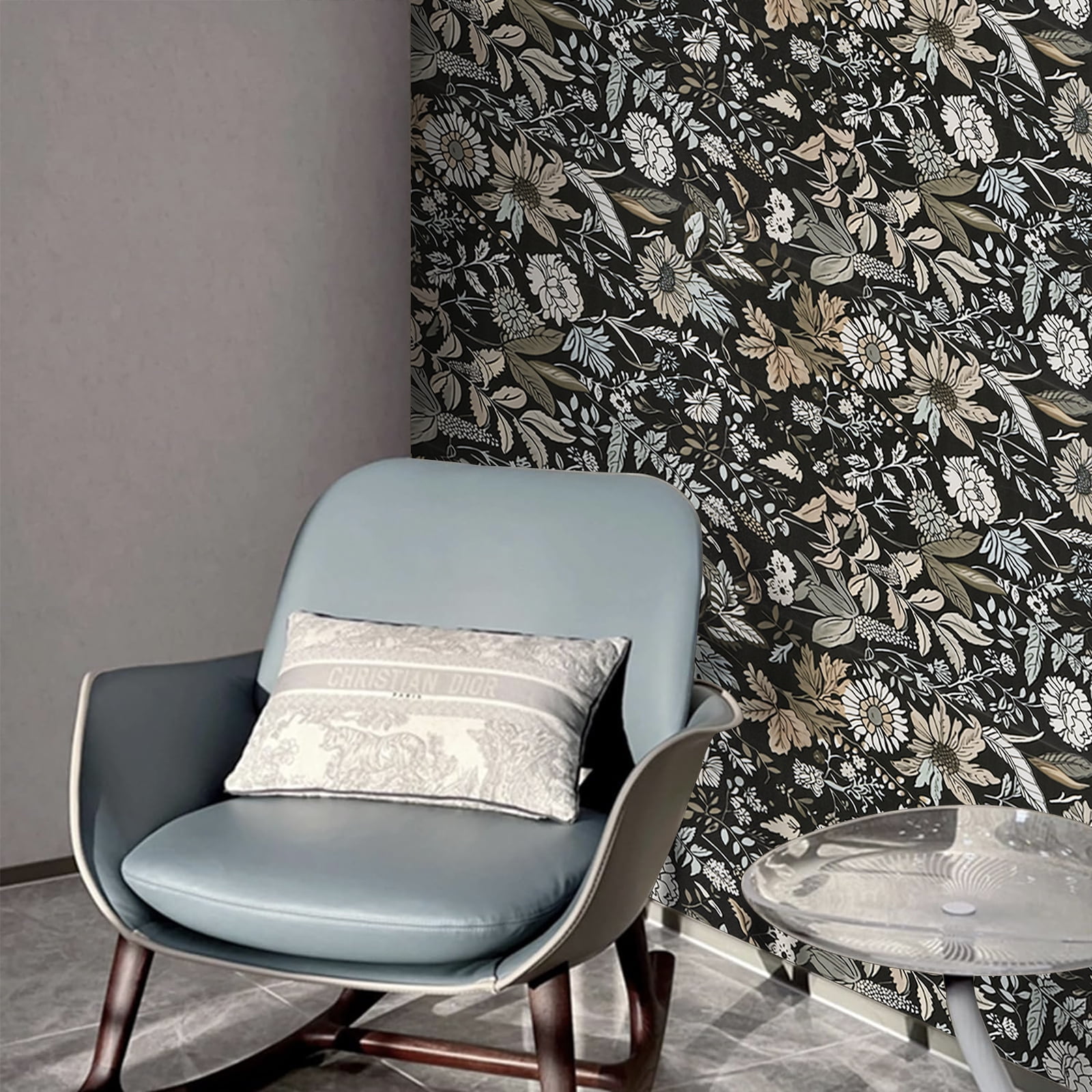 (2 pack) Abyssaly Peel and Stick Wallpaper Floral Wallpaper 17.7" x 118"Removable Self-Adhesive Paper Wall Covering Shelf Drawer Liner Vinyl Roll For Kitchen Bedroom