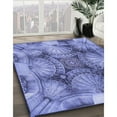 thumbnail image 2 of Ahgly Company Indoor Round Patterned Denim Blue Area Rugs, 4' Round, 2 of 6