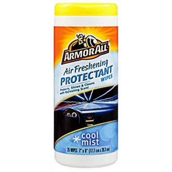 Armor All 25 CT Air Freshening Car Protectant Wipes Cool Mist Scent He, Each