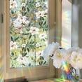 thumbnail image 5 of Window Privacy Film, Magnolia Stained Glass Window Clings Holographic Prism Bathroom Decorative Stickers Home Window Tint Sun Blocking Static Cling Door Covering 16.93" x 39.37 ", 5 of 9