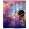 thumbnail image 2 of Coolnut Bright Cosmic Planets Bath Shower Curtain Liners 60x72in 100% Polyester Waterproof Bath Curtain with Hooks, 2 of 6