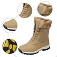 thumbnail image 7 of Hiking Snow Boots for Women Waterproof High Top Lace up Thickened Warm Plush Lace up Winter Outdoor Antislip Mid Calf Booties Khaki Size 6.5, 7 of 7