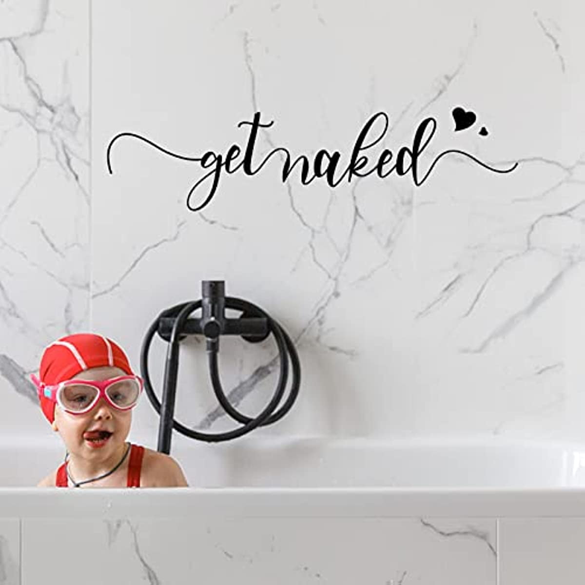 Vivegate Get Naked Sign U2013 18" X 25" Get Naked Sign For Bathroom Wall Decor Bath Word Art Decals Black Metal Letters