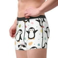 thumbnail image 2 of Sikiie Colorful Hearts Penguin Print Men's Boxer Briefs, Elastic Waistband Boxer Briefs Leggings-Large, 2 of 5