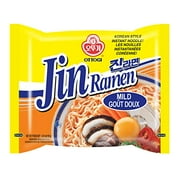 [OTTOGI] Jin Ramen MILD - KOREAN STYLE INSTANT NOODLE, Best Tasting Soup and noodles, Traditional Instant ramen noodles (120g) - 4 Pack