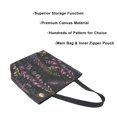 thumbnail image 3 of FORMRS Womens Canvas Tote Bag with Zipper Inner Pocket Shoulder Handbag, Dark Gothic Floral, 3 of 7