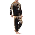 thumbnail image 2 of Daiia Maple Forest Panda for Men's Long-Sleeved Pajama Set – Soft & Comfortable Sleepwear Button-Up Pajamas Cozy Lounge Wear-XX-Large, 2 of 7