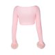 thumbnail image 3 of VISgogo Mujeres Crop Tops, Manga Larga Terciopelo Patchwork Casual Primavera Otoño Verano Street Party Club Tops VISgogo  moda, 3 of 9