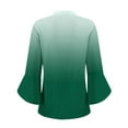 thumbnail image 4 of fatyb Tops for Women 3/4 Length Bell Sleeve V Neck Blouses Gradient Color Loose Womens Dressy Tshirts, 4 of 6