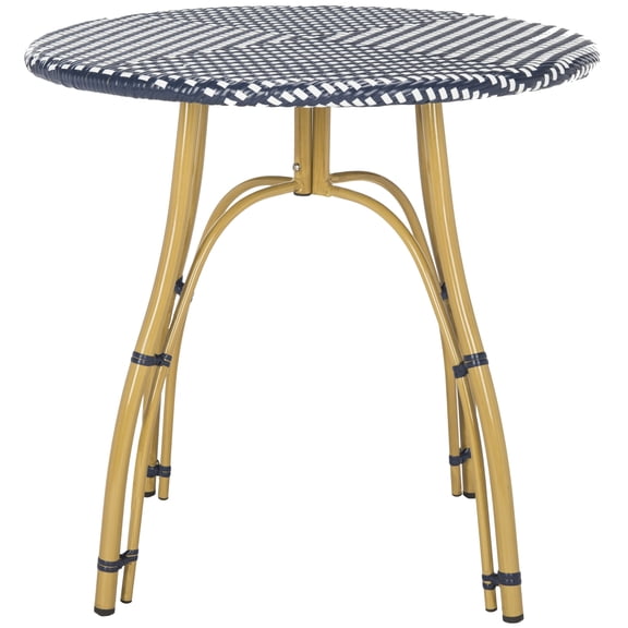 Safavieh Kylie Outdoor Patio Rattan Table - Navy/White
