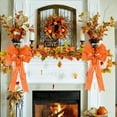 thumbnail image 5 of Dalrosia 2PCS Fall Bows for Wreaths Decor,Fall Tree Topper Bow Decorations,Decorative Bow with Orange Burlap and Glitter String for Autumn Thanksgiving Holiday Home Front Door Outdoor, 5 of 6