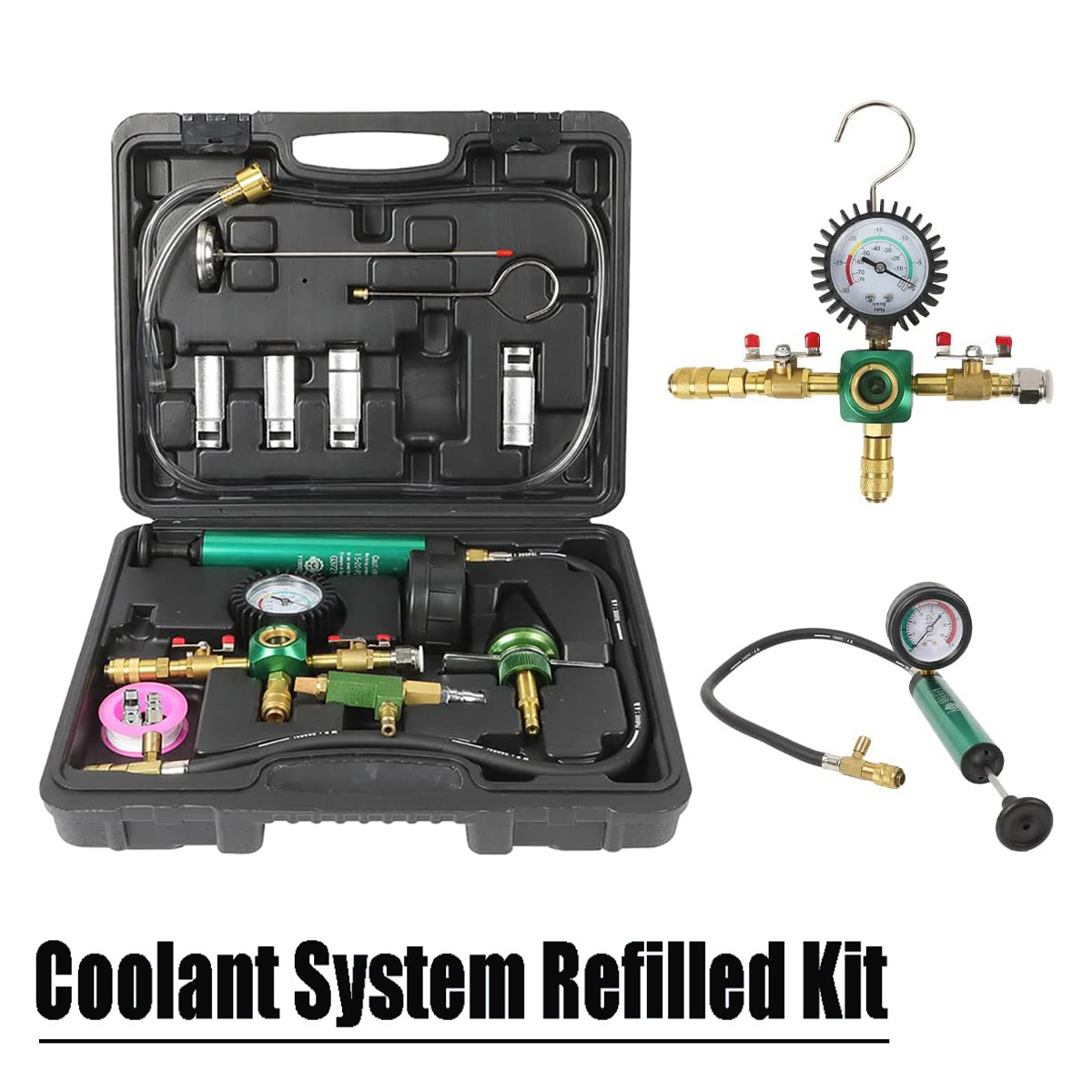 Coolant System Refilled Kit Radiator Pressure Tester Set Universal