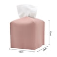 thumbnail image 2 of Square PU leather box for napkins Simple box for napkins, pink, 2 of 5