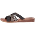 thumbnail image 3 of Lucky Brand Hallisa Black Snake Multi Band Slide Open Toe Flat Low Heel Sandals (Black Snake, 6.5), 3 of 6