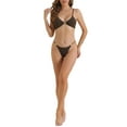 thumbnail image 2 of INSPIRE CHICWomen's Square Ring Bikini Sets 2 Pieces Adjustable Spaghetti Straps Triangle Bottoms Swimwear Bathing Suits X-Large Brown, 2 of 5