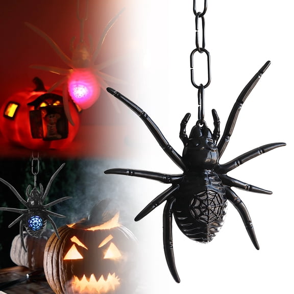 1Pc Clearance Under $3 Lighted Spider Ornament Glow Spider Hanger For Ceiling, Plastic Glow Spider A (A)