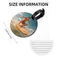 thumbnail image 5 of Surfing in Summer Set of 2pcs PU Leather Round Suitcase Tags with Privacy Cover and Name ID Tag - Ideal for Travel Luggage, Handbags, Backpacks, School Bags, 5 of 6