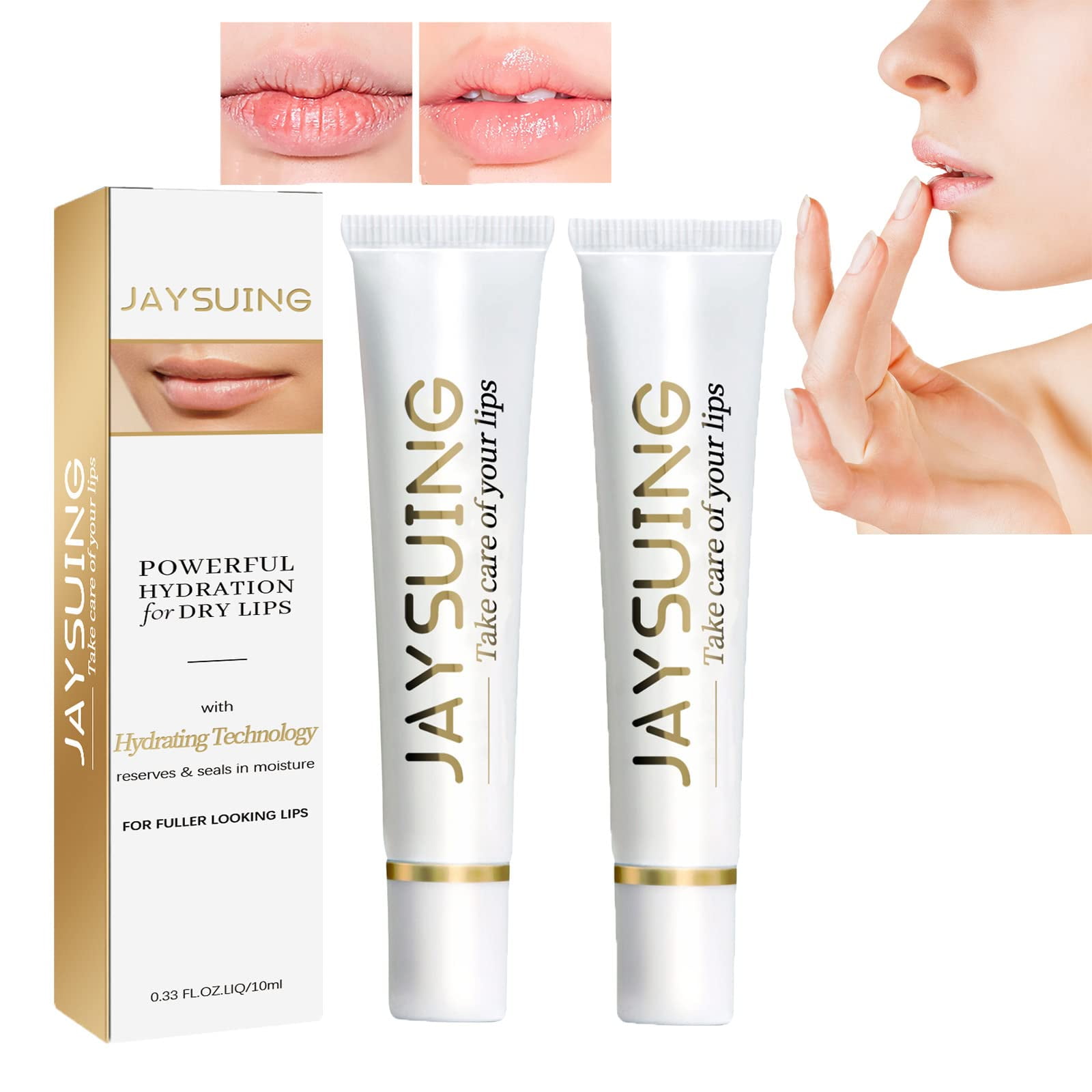 Lip Balm,Ultra Hydrating Lip Treatment Moisturizer and Volumizer,Hydrating  Toothed Lips- Powerful Hydration for Dry Lips (2pcs) 