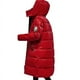 thumbnail image 5 of Chaqueta larga hasta la rodilla brillante mate para mujer, chaqueta holgada de algodón con capucha, 5 of 5