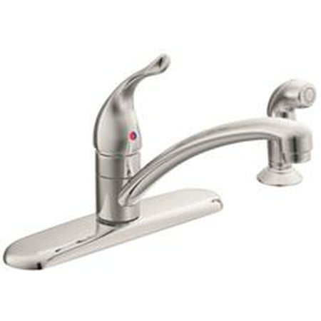 Moen Chateau Single-Handle Kitchen Faucet With Low Arc Spout And Sprayer,