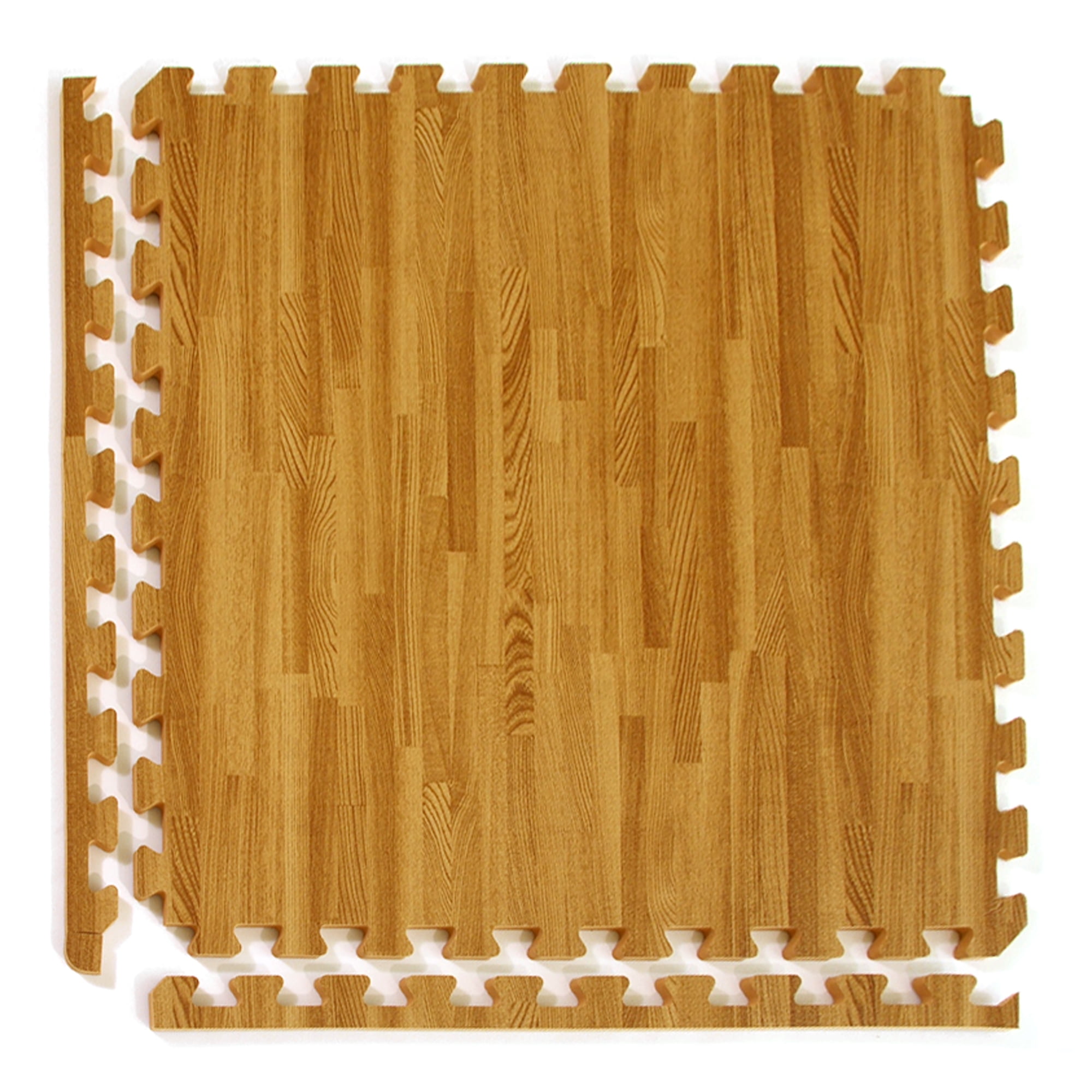 Greatmats Wood Grain Interlocking Wood Look Reversible Foam Tiles 1/2