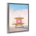 thumbnail image 3 of Stupell Industries Pink Lifeguard Stand Landscape Gray Framed Floater Canvas Wall Art, design by Sisi and Seb, 31 x 25, 3 of 9