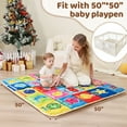 thumbnail image 4 of Beavtaens Baby Play Mat, 50"x50"x1", Thick Cushioning Foam, Non-Slip, Foldable and Machine Washable, Odor-Free, for Playpens and Baby Crawling, 4 of 9