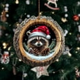 thumbnail image 2 of LanSuare Animal Ornaments for Christmas Tree, 3.1" 2D Acrylic Forest Animal Christmas Ornaments, Little Animals Christmas Hanging Ornament, Gift for Animal Lovers (Raccoon), 2 of 8