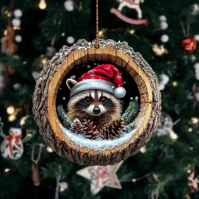 Animals Christmas Ornaments Christmas Tree Animals Print Acrylic Ornaments Forest Animals Decorations Christmas