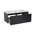 thumbnail image 4 of Modern Wall-Mounted Bathroom Vanity with Washbasin | Magic Antracit Gloss Collection | Non-Toxic Fire-Resistant MDF-40"-Omega Collection 26", 4 of 5