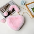 thumbnail image 3 of Bolso de mano Bolso de peluche Bolso de corazón portátil Bolso de cadena Bolso bandolera Monedero Bolso, 3 of 5