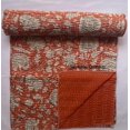 thumbnail image 3 of Hippie Floral Handblock Handmade Cotton Block Kantha Quilting Vintage Throw Blanket Hippie Queen/King Size Bohemian Bed Decor Quilt, 3 of 4