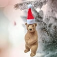 thumbnail image 3 of Kripyery Bear Doll Pendant Christmas Hat Simulation Polar Bear Grizzly Doll Model Ornaments Cute Brown/Grey/White/Black Bear Hanging Decoration Christmas Tree Decoration, 3 of 8